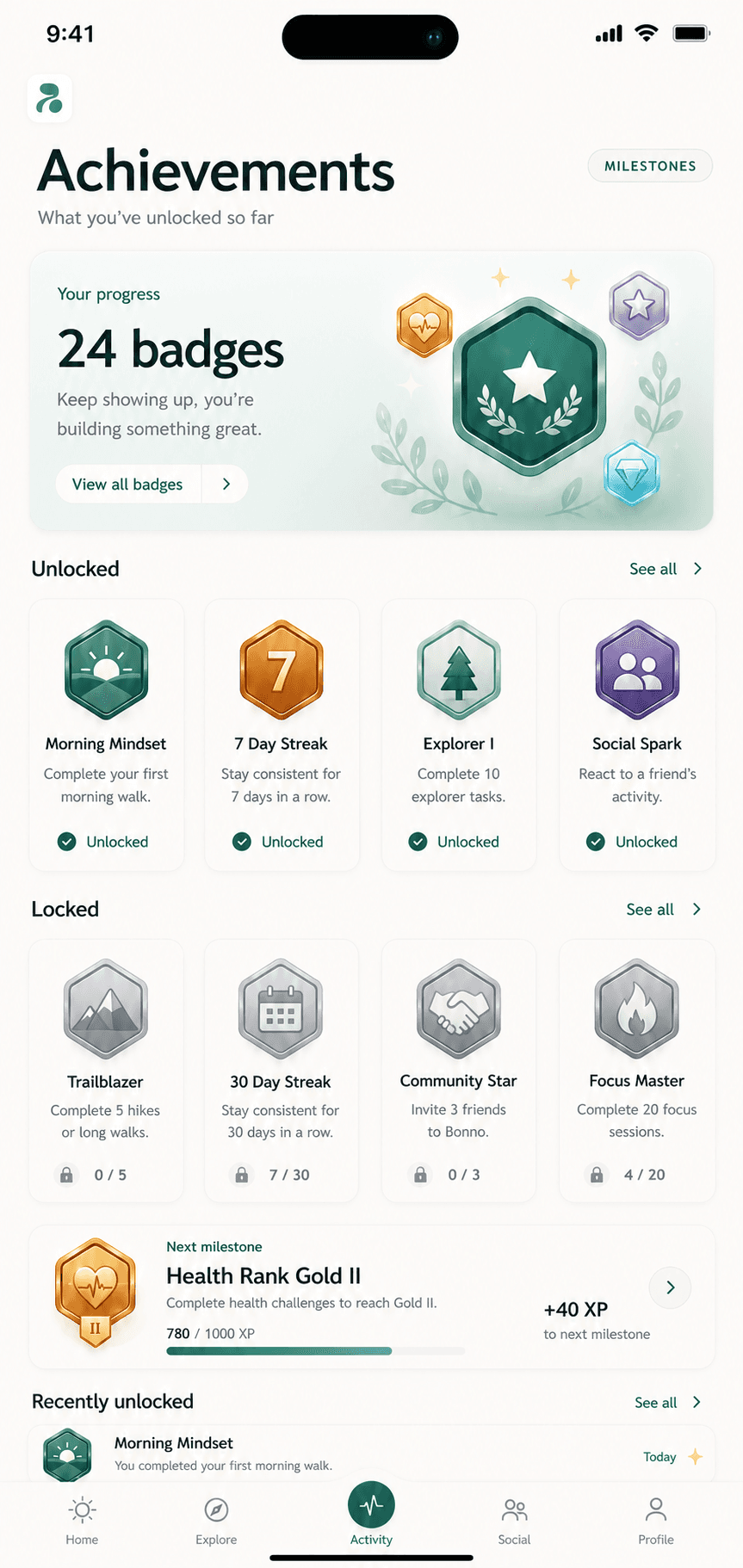 Bonno achievements preview
